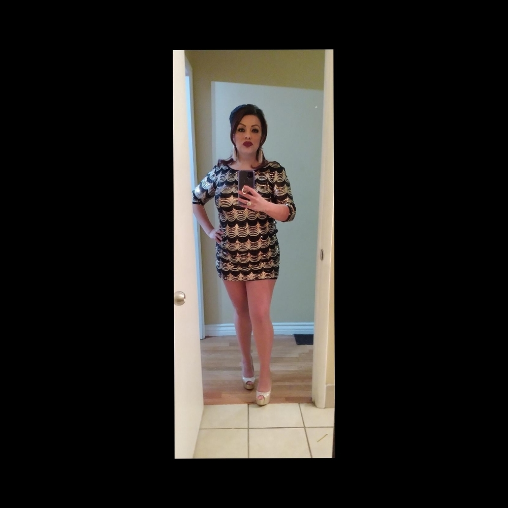 Crystal Doll Sequence Mini Dress - image 4